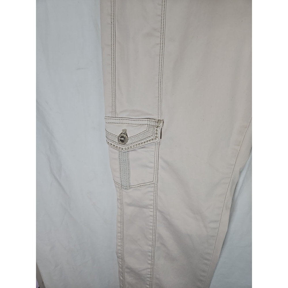 White House Black Market 4 Slim Ankle Cargo Pants Beige Stretch Tailored Fit - Picture 7 of 10